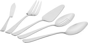 img 3 attached to Premium 5 Piece Stainless Serving Utensil Set by AmazonBasics