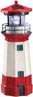 🏖️ jumbl collections etc solar nautical lighthouse statue: spinning light, beachhouse inspired decor in red logo