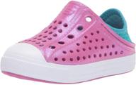 👟 skechers girls guzman steps sneakers, hot pink/turquoise, size 6 little kid logo