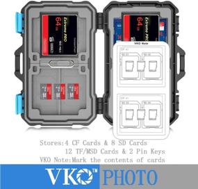 img 3 attached to 📸 Коробка для карт памяти VKO: Безопасный держатель SD/CF карты и органайзер с карабином