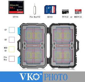 img 2 attached to 📸 VKO Memory Card Case: Secure SD/CF Card Holder & Organizer Box with Carabiner