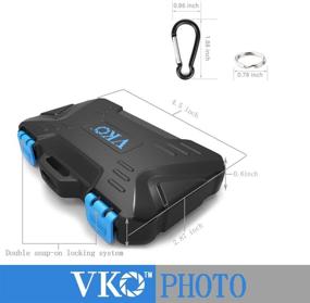 img 1 attached to 📸 VKO Memory Card Case: Secure SD/CF Card Holder & Organizer Box with Carabiner