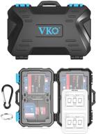📸 vko memory card case: secure sd/cf card holder & organizer box with carabiner logo