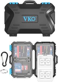 img 4 attached to 📸 Коробка для карт памяти VKO: Безопасный держатель SD/CF карты и органайзер с карабином