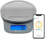 🍎 etekcity nutrition smart food kitchen scale: digital ounces and grams for cooking, baking, meal prep, dieting, and weight loss - 11 lbs (bluetooth, silver stainless steel) logo