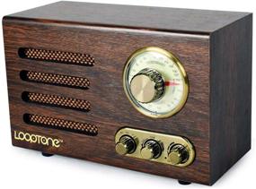 img 3 attached to LOOPTONE Retro Wooden Bluetooth FM/AM Radio: Dial into Nostalgia (Coffee Edition)