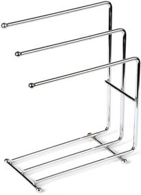 img 3 attached to 🏠 Home-X - Free Standing Towel Rack, Space Saving Towel Holder for Kitchen & Bathroom, Holds 3 Towels Simultaneously, Stylish Polished Chrome Finish (Towels Not Included)