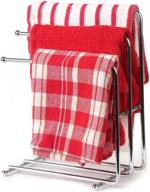 🏠 home-x - free standing towel rack, space saving towel holder for kitchen & bathroom, holds 3 towels simultaneously, stylish polished chrome finish (towels not included) logo