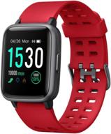 tugamobi smart band sb501 - all-in-one fitness tracker with heart rate monitor, touch screen, step tracker, calorie counter, alarm clock, and water-resistant design (red) логотип