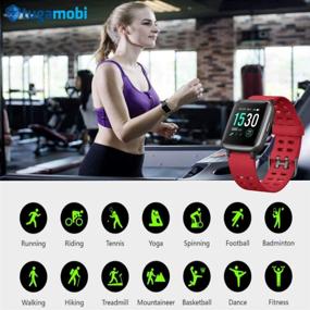 img 1 attached to tugamobi Smart Band SB501 - All-in-One Fitness Tracker with Heart Rate Monitor, Touch Screen, Step Tracker, Calorie Counter, Alarm Clock, and Water-Resistant Design (Red)