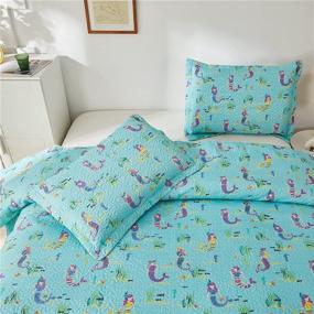 img 1 attached to 🧜 Ferdilan Kids Cozy Quilt Set: Lightweight All Season Bedding with Mermaid Seaweed Design - Twin Size, 3-Piece Reversible Bedspread Set with Matching Shams