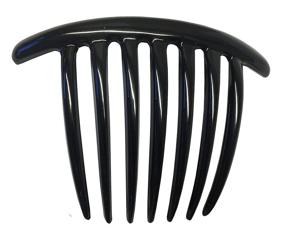 img 3 attached to 🖤 Large Black Parcelona French Twist Comb Set of 2 - Celluloid Hair Comb with 7 Teeth (Black)