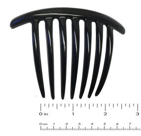 img 1 attached to 🖤 Large Black Parcelona French Twist Comb Set of 2 - Celluloid Hair Comb with 7 Teeth (Black)