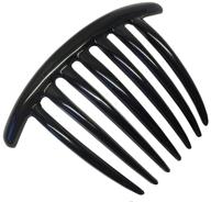 🖤 large black parcelona french twist comb set of 2 - celluloid hair comb with 7 teeth (black) logo