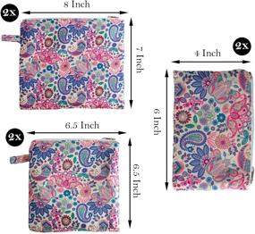 img 3 attached to JCK Sandwich Bags - 6PC 8oz Cotton and PEVA Dual Layer Snack Bags - Premium Quality (Paisley-6)