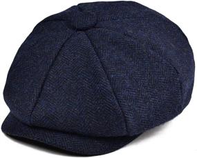 img 4 attached to 🎩 JANGOUL Boys Vintage Newsboy Cap: Stylish Tweed Flat Beret Cabbie Hat for Kids and Toddlers - Perfect Pageboy Accessory