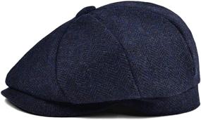 img 2 attached to 🎩 JANGOUL Boys Vintage Newsboy Cap: Stylish Tweed Flat Beret Cabbie Hat for Kids and Toddlers - Perfect Pageboy Accessory