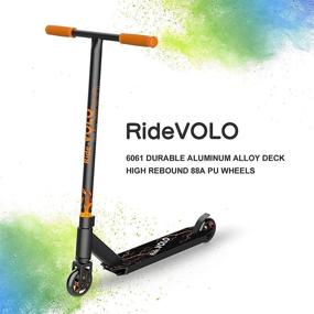 img 1 attached to 🛴 RideVOLO T01 Pro Stunt Scooter: Top Choice for Beginners & Adults, 100mm Aluminum Alloy Wheels, ABEC-9 Bearings