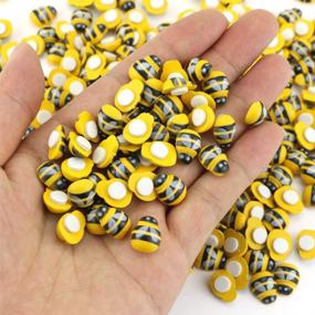 img 1 attached to 300 Pieces of Self-Adhesive Tiny Wood Bees Embellishment for Scrapbooking DIY Craft Décor by Newbested
