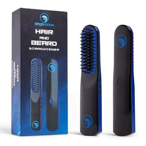 img 4 attached to 🧔 Cordless Beard Straightener - Trendy and Sleek Hair Straightening Comb for Men - Rechargeable, Portable, and Durable Grooming Accessory