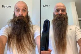 img 1 attached to 🧔 Cordless Beard Straightener - Trendy and Sleek Hair Straightening Comb for Men - Rechargeable, Portable, and Durable Grooming Accessory