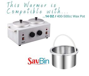 img 1 attached to 💆 SAVBIN Professional Double Pot Wax Warmer Kit with 2 Soft Wax Cans - Lavender & Aloe Vera Included