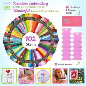 img 3 attached to 🧵 Premium Embroidery Floss Thread and Friendship Bracelets String Set - 125 Pieces - Ideal for Sewing, Cross Stitching, and Craft Projects - Includes Bobbins, Needles, and DMC Color Card for easy reference
