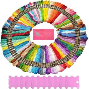 img 4 attached to 🧵 Premium Embroidery Floss Thread and Friendship Bracelets String Set - 125 Pieces - Ideal for Sewing, Cross Stitching, and Craft Projects - Includes Bobbins, Needles, and DMC Color Card for easy reference