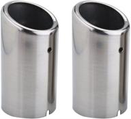 universal stainless steel car muffler exhaust tail tips, pair of muffler tips for bmw 325i 328i logo