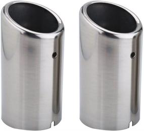 img 4 attached to Universal Stainless Steel Car Muffler Exhaust Tail Tips, Pair of Muffler Tips for BMW 325i 328i