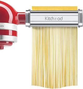 img 2 attached to 🍝 Pasta Attachment Set for KitchenAid Stand Mixers: Includes Cleaning Brush, Pasta Sheet Roller, Fettuccine Cutter, Spaghetti Cutter