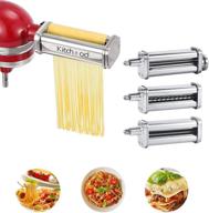 🍝 pasta attachment set for kitchenaid stand mixers: includes cleaning brush, pasta sheet roller, fettuccine cutter, spaghetti cutter logo