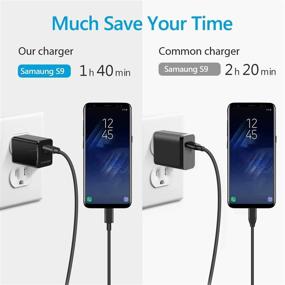 img 1 attached to 🔌 18W/3A USB C Fast Charger with Foldable Plug and 3FT USB C to USB C Cable - Fast Power Adapter for Galaxy S10 S10+ / Note 8, LG V20 and More (Black)