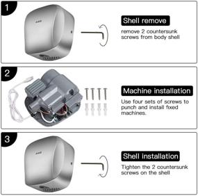 img 2 attached to 🌪️ Ultimate Efficiency: AIKE AK2903 Heavy Duty Commercial Hand Dryer with Hepa Filter - Brushed Stainless Steel UL Approved