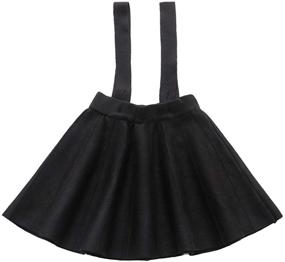 img 2 attached to Adorable Girls' Suspender Knit Flare A-Line Dress: Perfect Uniform School Outfits for Baby Kids