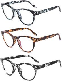 img 3 attached to 👓 Trendy Computer Readers Eyeglasses - 3 Pack Blue Light Blocking Reading Glasses