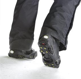 img 1 attached to ❄️ IceTrax Pro Tungsten Grip Winter Ice Cleats for Shoes and Boots - Enhanced Ice Grips for Snow and Ice, StayON Toe, Reflective Heel