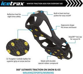 img 2 attached to ❄️ IceTrax Pro Tungsten Grip Winter Ice Cleats for Shoes and Boots - Enhanced Ice Grips for Snow and Ice, StayON Toe, Reflective Heel