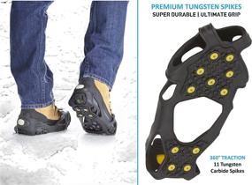 img 3 attached to ❄️ IceTrax Pro Tungsten Grip Winter Ice Cleats for Shoes and Boots - Enhanced Ice Grips for Snow and Ice, StayON Toe, Reflective Heel