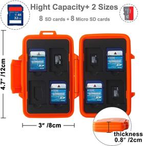 img 3 attached to Waterproof Memory Card Holder & Wallet - SKOLOO SD Card Case Micro Storage, Orange