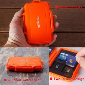 img 1 attached to Waterproof Memory Card Holder & Wallet - SKOLOO SD Card Case Micro Storage, Orange