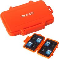 waterproof memory card holder & wallet - skoloo sd card case micro storage, orange logo