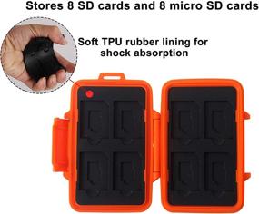 img 2 attached to Waterproof Memory Card Holder & Wallet - SKOLOO SD Card Case Micro Storage, Orange