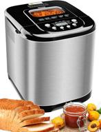 🥖 michelangelo stainless steel bread machine maker - 2.2lb 15-in-1 automatic bread maker gluten free, nonstick pan - 1 hour keep warm - 3 loaf sizes - 3 crust colors - recipes included logo