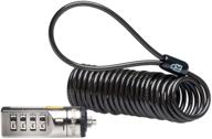 🔒 black kensington portable combination cable lock for laptops and devices (model k64670am) logo