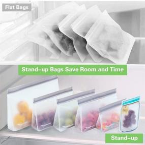 img 2 attached to 👜 12 Reusable Food Storage Bags: Eco-friendly Stand-Up Freezer Bags for Snacks, Lunch, and Sandwiches - Ideal for Kids