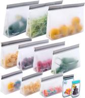 👜 12 reusable food storage bags: eco-friendly stand-up freezer bags for snacks, lunch, and sandwiches - ideal for kids логотип