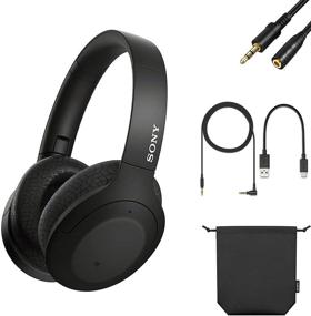img 4 attached to SONY - WH-H910N h.Ear on 3 Wireless Noise Cancelling Over-The-Ear Bluetooth Headphones with Dual Noise Cancellation Microphones, High-Resolution Audio, Earcups Stereophony - Black + Audio Extension
