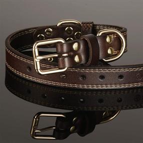 img 3 attached to 🐶 TREVANO Premium Leather Dog Collar with Sturdy Alloy Buckle and Dual D Rings