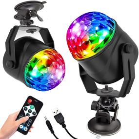 img 4 attached to 🎉 Apoesar Disco Party Lights [2-Pack] - USB Plug in Stage Light for Car, Home, Room - Perfect for Dance Parties, Birthdays, DJ, Karaoke, Xmas, Weddings, Clubs, Pubs